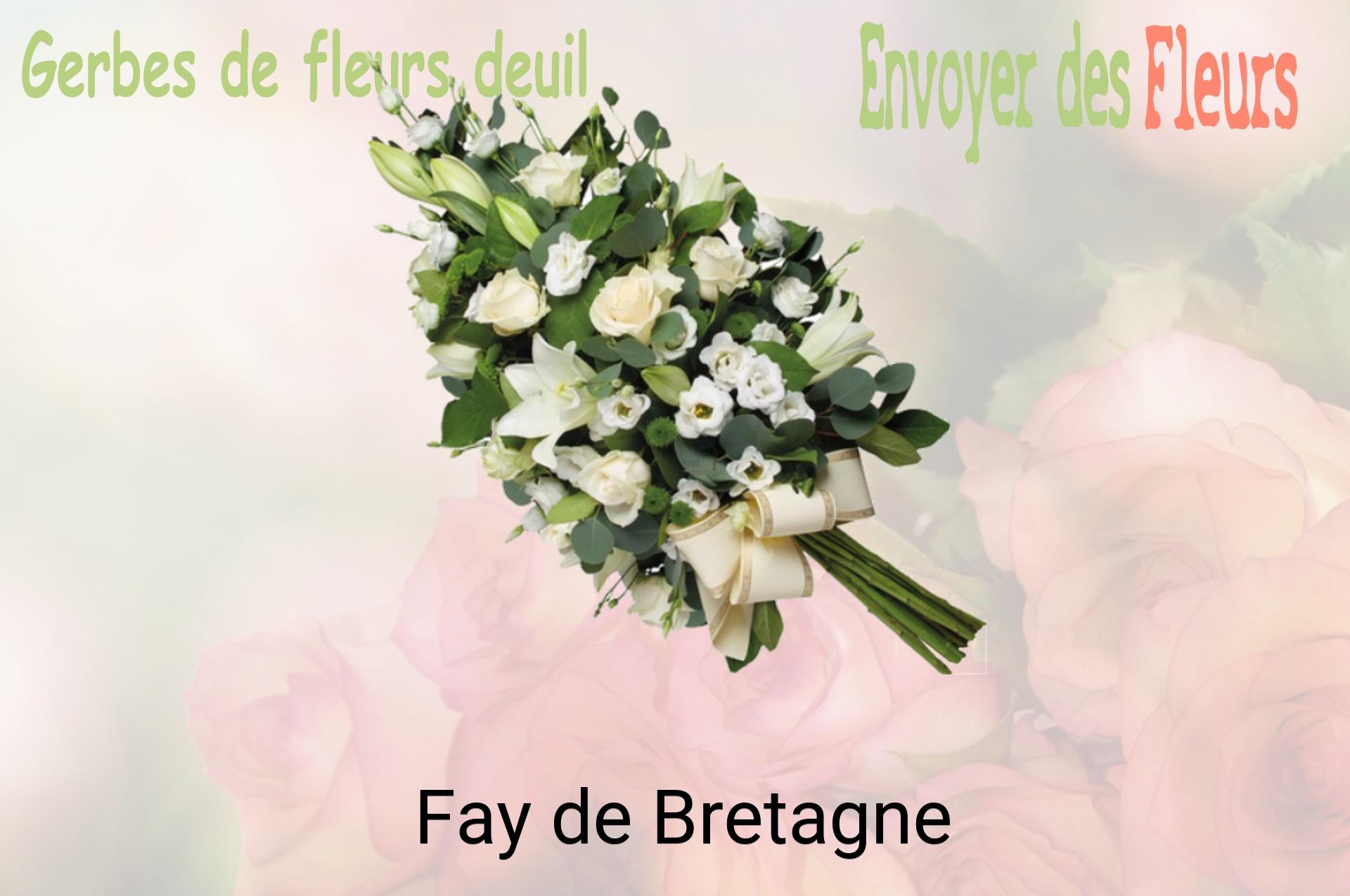 Gerbe de fleurs de deuil livrée à Fay-de-Bretagne